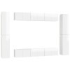 GuyAna Ensemble de Meubles TV 10 pcs Blanc Brillant Aggloméré,Meuble TV Haut,Table Television Salon,Meuble Télé Haut
