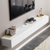 JUNNIU Meuble TV Mural 120/140Cm Meuble TV Flottant，Étagère TV Flottante Console Média Murale，Meuble TV Centre de Divertissem