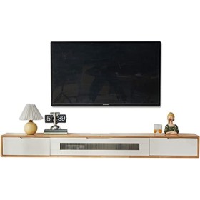 StrOux Meuble TV Flottant Meuble TV Mural Console multimédia Murale, Meuble TV Flottant avec 2 tiroirs, étagère de Rangement 