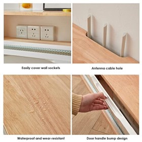 StrOux Meuble TV Flottant Meuble TV Mural Console multimédia Murale, Meuble TV Flottant avec 2 tiroirs, étagère de Rangement 