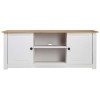 Home Hardware Businese Meuble TV en pin massif Blanc 120 x 40 x 50 cm