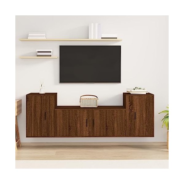 WOODEY Meuble TV 3 pièces en chêne marron