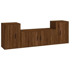 WOODEY Meuble TV 3 pièces en chêne marron