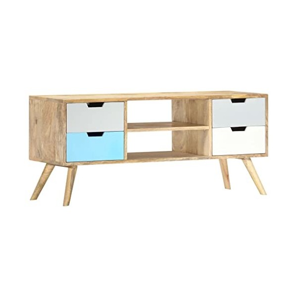 RAUGAJ Home Hardware Businese Meuble TV en manguier massif 110 x 35 x 48 cm