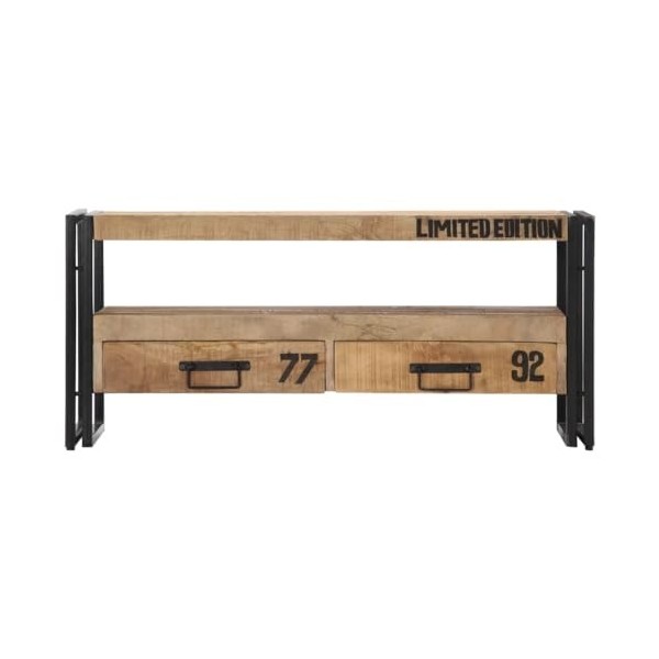 CUTSKY Meuble TV en bois de manguier massif 100 x 30 x 45 cm