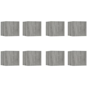 GANDUS Meuble TV mural 8 pièces Gris Sonoma 30,5 x 30 x 30 cm