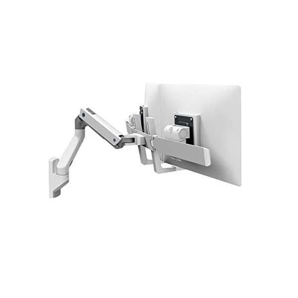 Ergotron HX Dual Monitor Wall Mount Arm - Kit de Montage poignée, Bras articulé, Support Mural, 2 pivots, matériel de Fixati