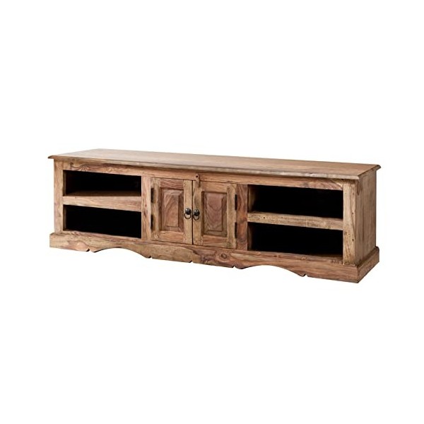 Meuble TV - Bois Massif de Palissandre huilé - Style Colonial/Ethnique - Leeds 48