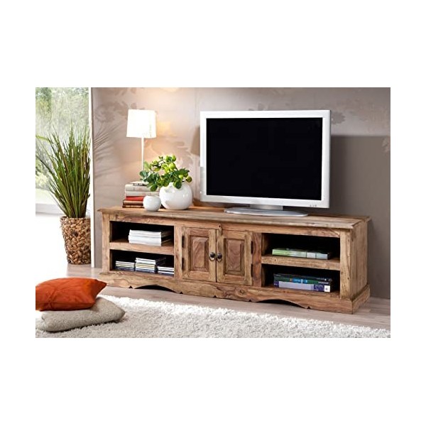 Meuble TV - Bois Massif de Palissandre huilé - Style Colonial/Ethnique - Leeds 48