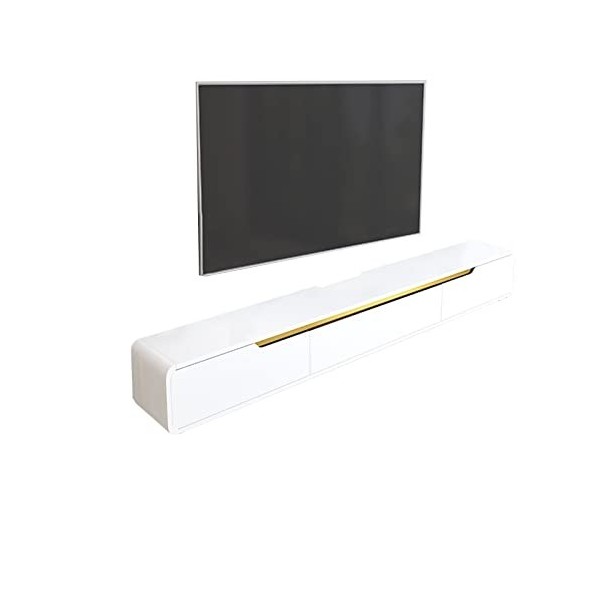 BXYXJ Étagère Meuble de télévision Mural 120cm Etagere pour Decodeur,Meuble TV Suspendu Bois Console Multimédia Murale avec 2