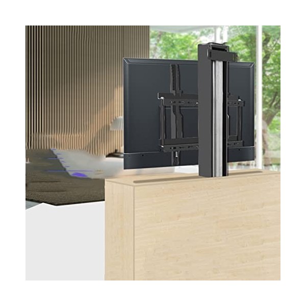 RAJYQODIS Support TV Motorisé, Élévateur Électrique Télescopique pour TV avec Levage Automatique, Convient Aux Téléviseurs De