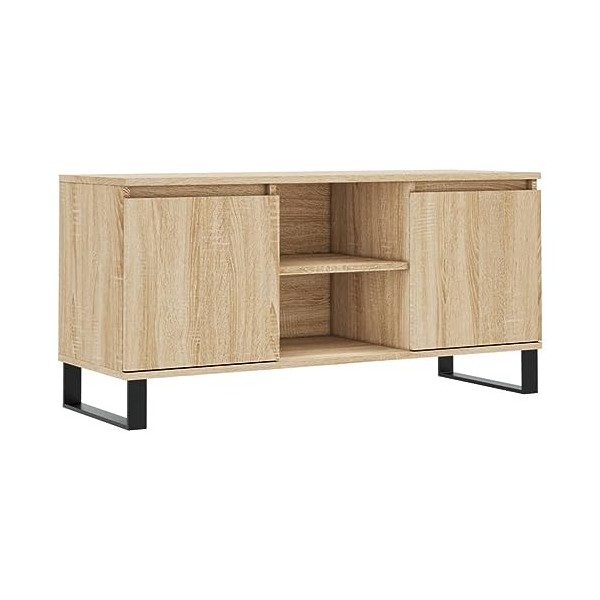vidaXL Meuble TV chêne fumé 104x35x50 cm Bois dingénierie