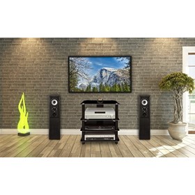 Mount-It! Support média composant AV, Tour Audio et Centre multimédia avec 4 tablettes en Verre trempé, capacité de 88 LB, So