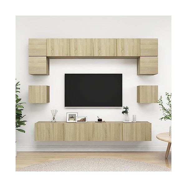 VEEKI Meuble TV, Meuble TV Suspendu, Meuble, Meuble TV avec Rangement，Meuble Industriel, Convient pour Salon ou Chambre, Ense