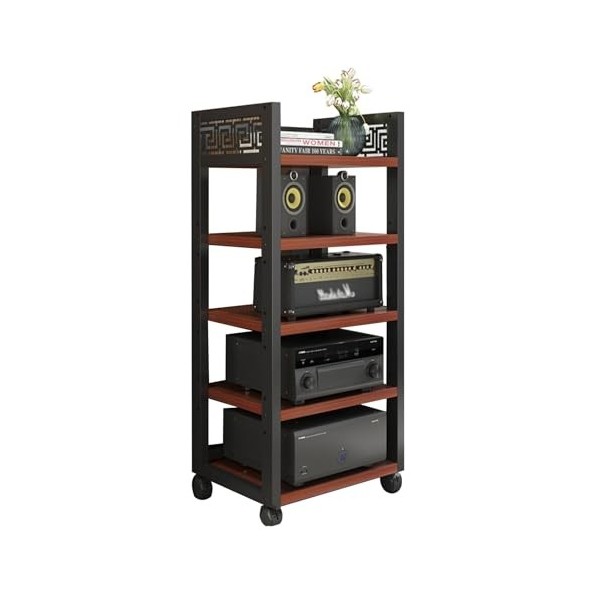 YCOVSFP Armoire Multimédia AV À 5 Niveaux, Meuble TV De Jeu Et Tour Audio Stéréo avec Planches en Bois Réglables en Hauteur f