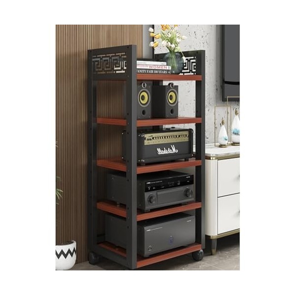 Support De Lecteur Multimédia For Support Audio Amovible À 5 Couches, Armoire De Rangement Multifonctionnelle Avec Planches D