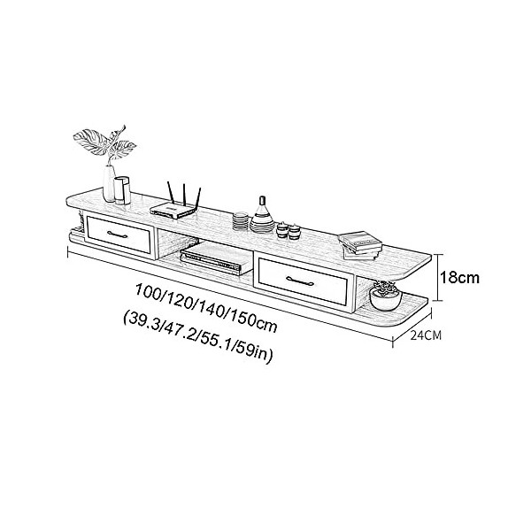 StrOux Meuble TV Flottant Meuble Meuble TV Meuble TV Unités murales pour Salon Console multimédia Meuble TV Meuble Mural pour