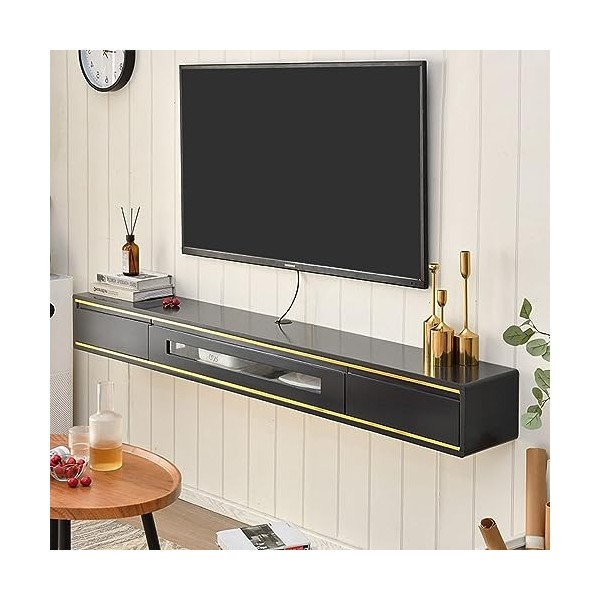 Meuble TV Flottant Étagère Mural - Meuble TV Suspendu - Meuble TV Mural, Étagères De Rangement Murales Pour Centre De Diverti