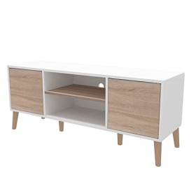 ZHIZAIHU - Meuble TV moderne pour console TV à écran plat, meuble multimédia avec rangement, pour salon et chambre à coucher