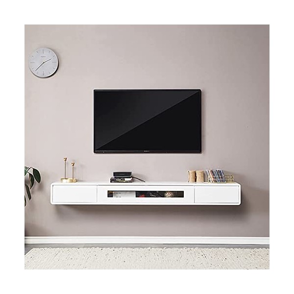 URBERY Console multimédia Murale, étagère Flottante Centrale, Meuble TV, Grand Meuble de Rangement, boîtier décodeur, Meuble