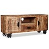 xingshuoonline Meuble pour la TV en Bois de Manche Raquettes 120&nbsp;x 30&nbsp;x 50&nbsp;cm Meuble TV avec 4&nbsp;Roues de Fer