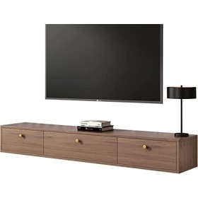 Meuble TV Mural 55,1" Étagère Flottante pour Composants de Meuble TV, Meuble TV Mural 55,1" avec 2 tiroirs, étagère de Rangem