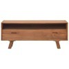 DCRAF Home Hardware Businese Meuble TV en teck massif 110 x 30 x 45 cm