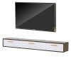 Meuble TV Flottant Mural – Meuble TV Bas, Meuble TV, Meuble TV Suspendu En Bois Massif, 120/140cm Console Multimédia Rustique