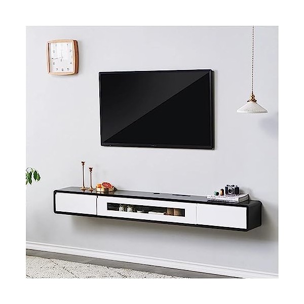 CENAP Meuble TV Mural,Meuble TV Suspendu,Meuble TV Flottant Mural Console Multimédia Gaming Grand Rangement Divertissement Ét