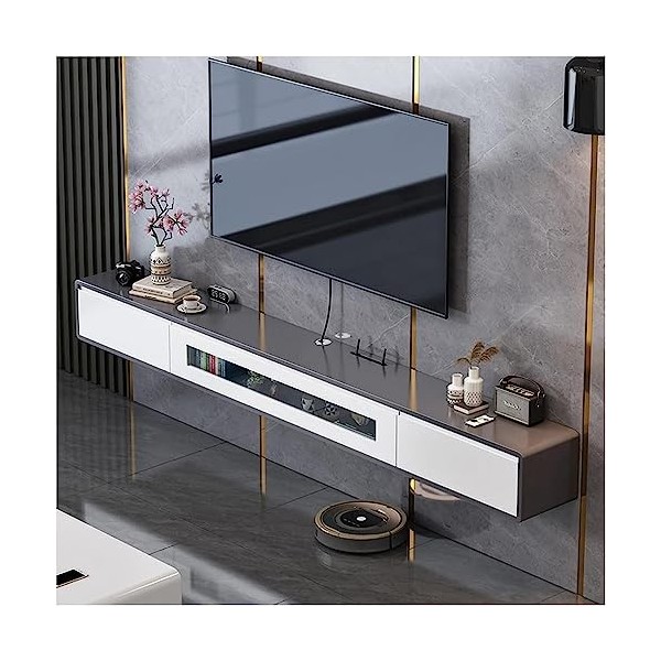 CENAP Meuble TV Mural,Meuble TV Suspendu,Meuble TV Flottant Mural Console Multimédia Gaming Grand Rangement Divertissement Ét