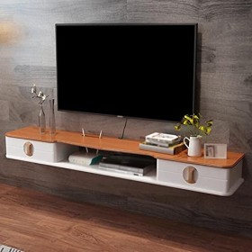 Meuble TV Flottant, étagère Murale en Bois avec Deux tiroirs, pour projecteur de Stockage, routeur, décodeur/A/150 cm