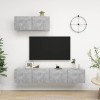 TEKEET Home Hardware Businese Lot de 3 meubles TV en bois Gris béton
