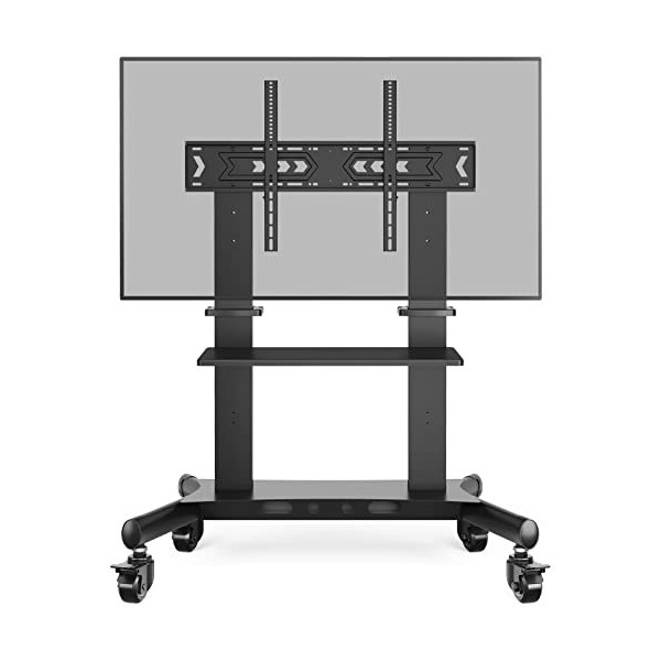 RFIVER Grand Meuble TV Mobile pour 50-100 Pouces Téléviseur Plasma LCD LED OLED, Support TV roulettes pour Aéroport, Salle de