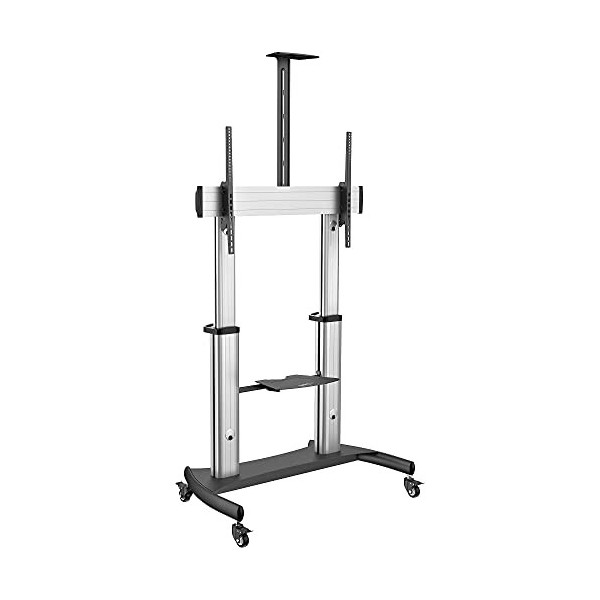 StarTech.com Pied TV Mobile - Chariot Support Télé Robuste Écrans 60-100" 100kg - Support TV Écran Plat sur Pied Roulettes -