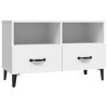 Keyur Meuble TV, Banc TV Buffet Bas Support de Télévision Meuble Télé Meuble TV Blanc 80x36x50 cm Bois dingénierie