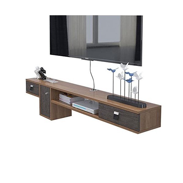 Meuble TV mural Console multimédia murale, meuble de rangement suspendu pour meuble TV, meuble TV flottant 59 pouces/étagère 