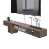 Meuble TV mural Console multimédia murale, meuble de rangement suspendu pour meuble TV, meuble TV flottant 59 pouces/étagère 