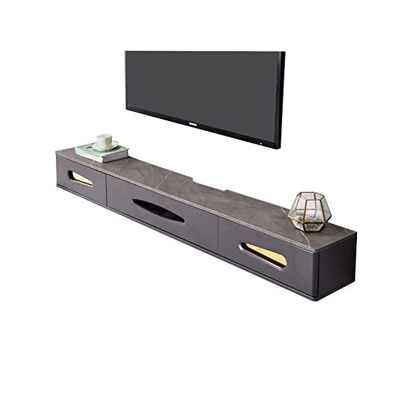 Meuble TV Mural Meuble TV Flottant – Console multimédia Murale avec 2 tiroirs, Meuble TV Flottant pour Centre de Divertisseme