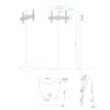 KIMEX - Support TV - Installation Sol - pour écran 32" - 75" - Hauteur 180cm - Fonction inclinable - Vesa 600x400 Max - 032-2