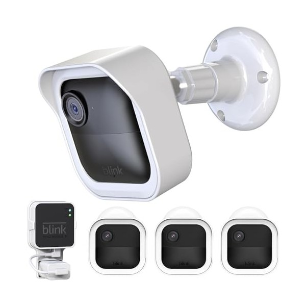 Blink Support mural pour caméra extérieure, lot de 3 boîtiers de protection en plastique et support réglable à 360 degrés ave