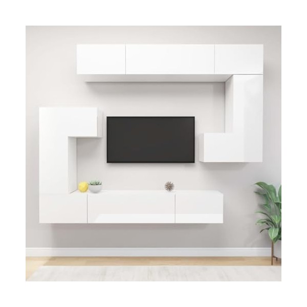 VEEKI Meuble TV, Meuble TV Suspendu, Meuble, Meuble TV avec Rangement，Meuble Industriel, Convient pour Salon ou Chambre, Ense