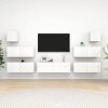 Meuble TV, Meuble TV Suspendu, Meuble TV Blanc, Meuble TV Industriel, Meubles de Salon, Salon, Chambre, Cadre en Acier, vidaX