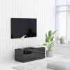 Meuble TV avec 3 tiroirs | Style Scandinave | Rangement matériel télé Audio Video Gaming | 80x34x30cm Noir Brillant