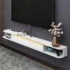 Meuble TV Suspendu,Meuble TV Flottant en Bois Mat Support Mural TV Console Média pour Salon Chambre TV Component Shelf/White/