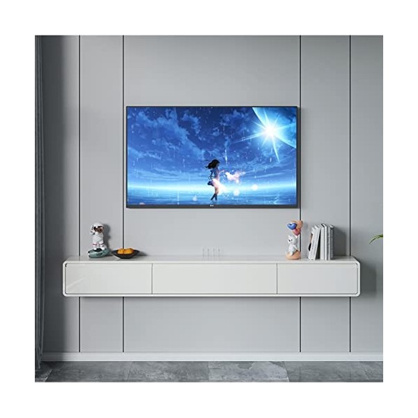 Meuble TV mural 47,2/59 pouces Meuble TV flottant mural avec 2 tiroirs, console murale pour meuble TV, meuble TV mural pour c
