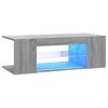 Keyur Meuble TV, Banc TV Buffet Bas Support de Télévision Meuble Télé Meuble TV avec lumières LED Sonoma Gris 90x39x30 cm