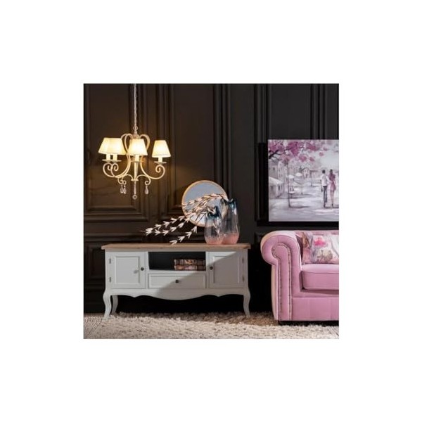 Tousmesmeubles Meuble TV 2 Portes 1 tiroir Bois/Gris - Camilla - L 120 x l 45 x H 60 cm - Neuf