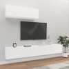 DCRAF Home Hardware Businese Meuble TV 3 pièces en bois dingénierie Blanc