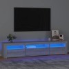 TEKEET Home Hardware Businese Meuble TV avec lumières LED Gris Sonoma 195 x 35 x 40 cm