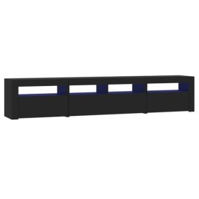 SHAPLE Home Hardware Businese Meuble TV avec lumières LED Noir 210 x 35 x 40 cm